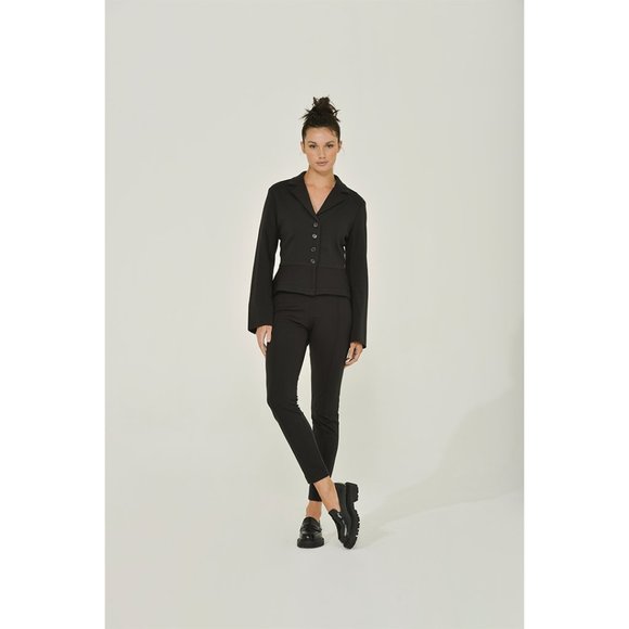 Black Peplum Jacket with Slit Sleeves | Eco-Friendly | Vintage Inspired | NWT - Picture 10 of 13